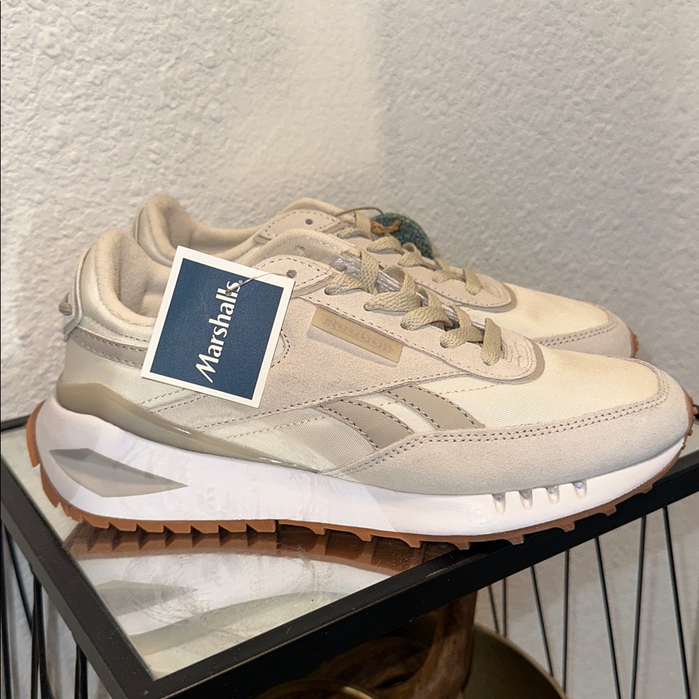Brand New Reebok Cream and Tan Sneakers